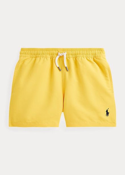 Short Infantil, Amarelo com Logo Bordado, Polo Ralph Lauren