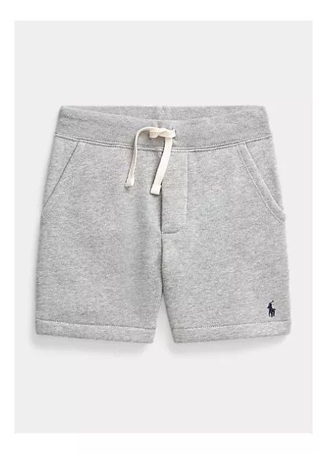 Bermuda Infantil com Logo Bordado, Cinza Mescla, Polo Ralph Lauren