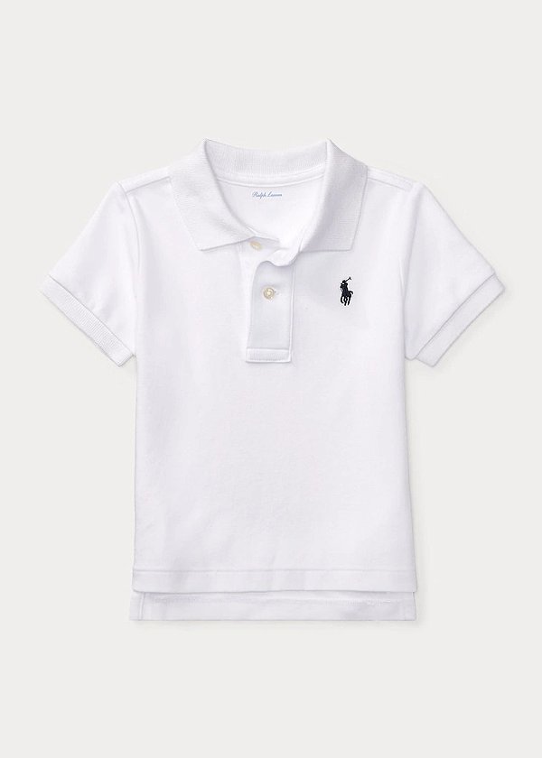 Camiseta Polo Bebê, Branca com Logo Bordado, Polo Ralph Lauren
