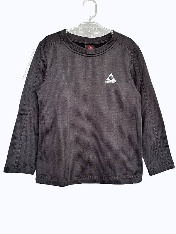 Blusa Térmica Infantil de Manga Longa, Preta, Gerry