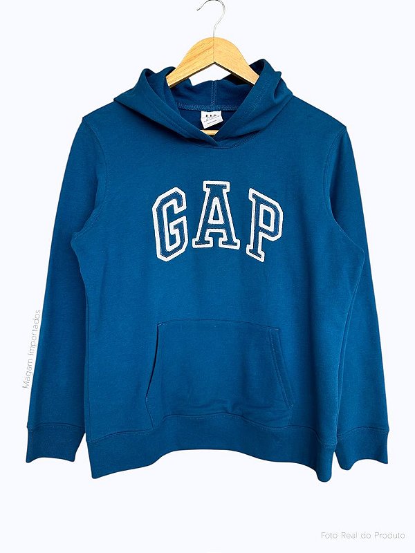 Moletom Feminino Logo, Azul, GAP