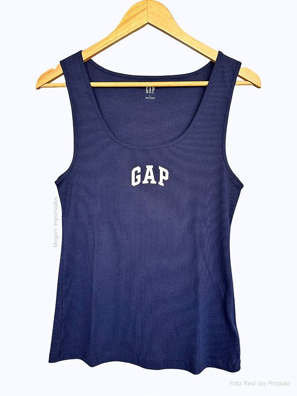 Regata Feminina Canelada Logo, Azul Marinho, GAP