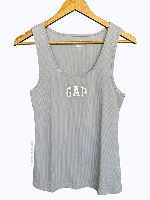 Regata Feminina Canelada Logo, Cinza Claro, GAP