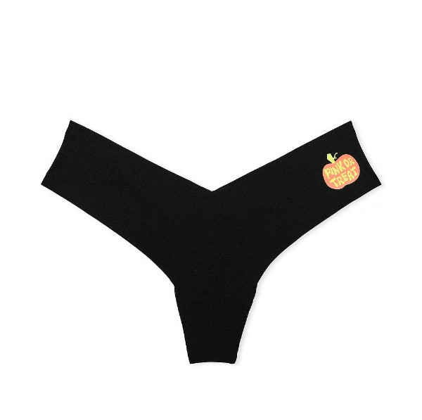 Calcinha Fio Dental Thong, Preta, PINK by Victoria’s Secret