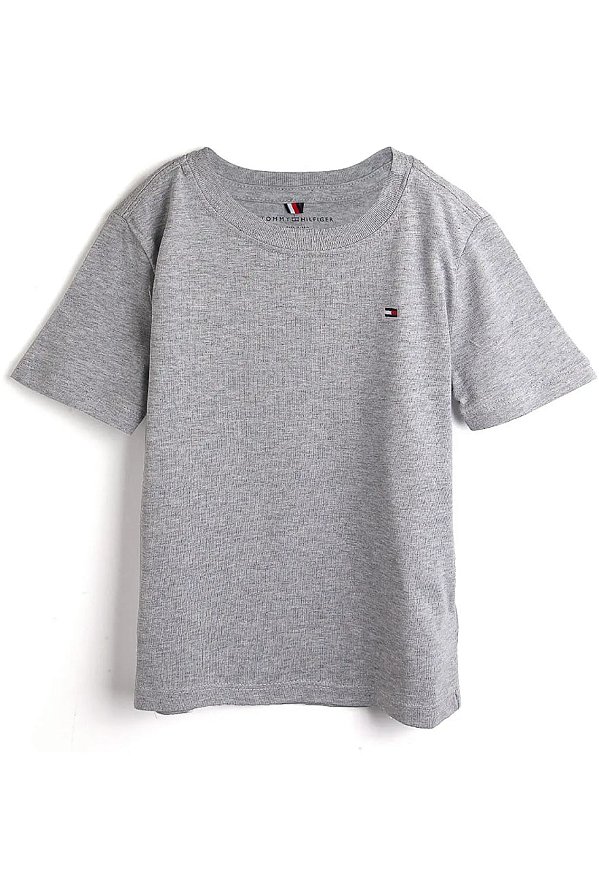 Camiseta Infantil Clássica Logo, Cinza, Tommy Hilfiger