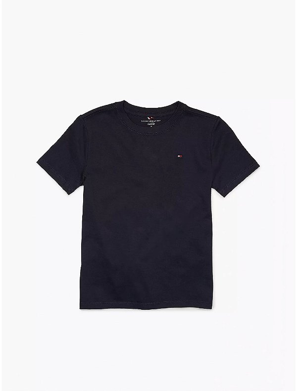 Camiseta Infantil Clássica Logo, Azul Marinho, Tommy Hilfiger