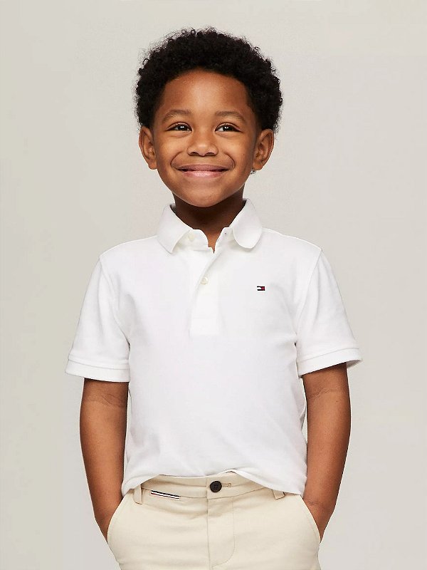 Camiseta Polo Infantil, Branca, Tommy Hilfiger