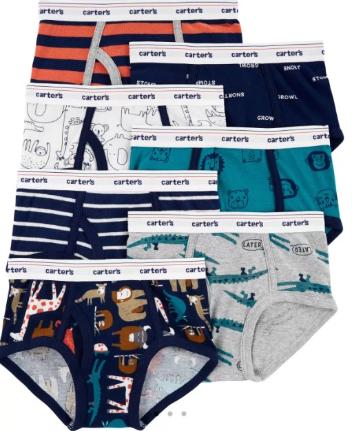 Kit Cueca Infantil, 7 Unidades, Carter’s
