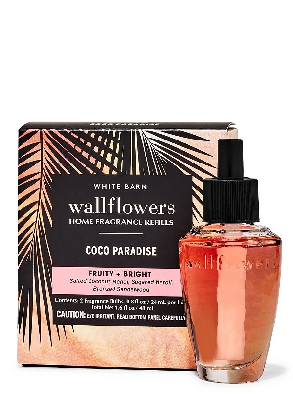 Kit com 2 Refis de Fragrância para Casa, Coco Paradise, Wallflowers, Bath & Body Works