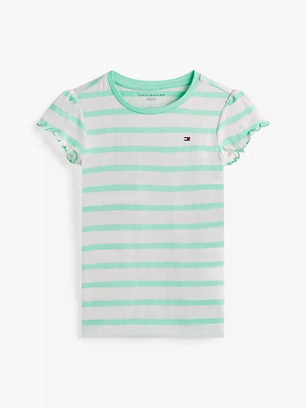 Camiseta infantil, Listrada Verde, Tommy Hilfiger