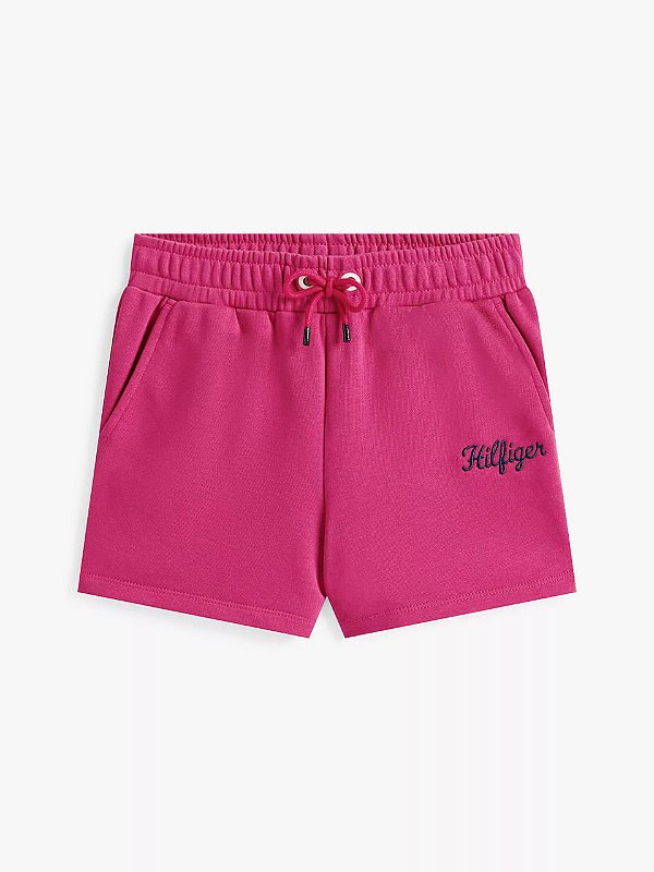 Shorts infantil, Rosa Pink com Logo Bordado, Tommy Hilfiger