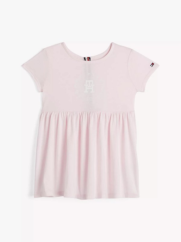 Vestido infantil, Rosa Claro com Logo, Tommy Hilfiger