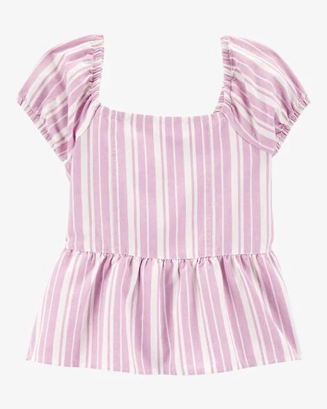 Blusa Infantil, Listrada em Lilás e Branco, Oshkosh