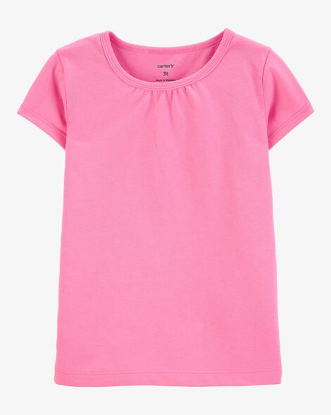 Camiseta infantil, Básica Rosa Pink, Carter's