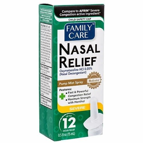 Spray Nasal Descongestionante, Nasal Relief Severe, 15ml, Family Care