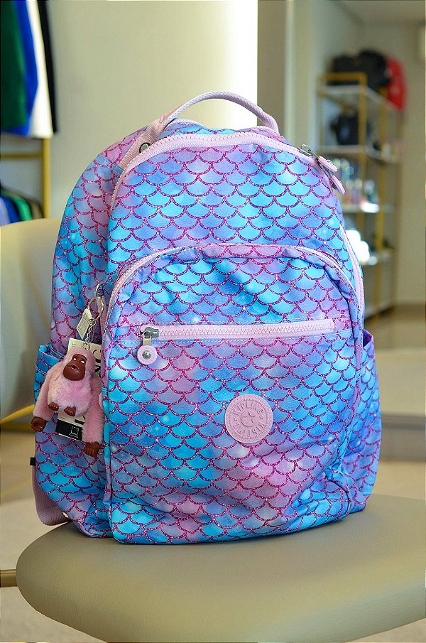 Mochila Seoul, Cor Mermaid Sparkle, Kipling