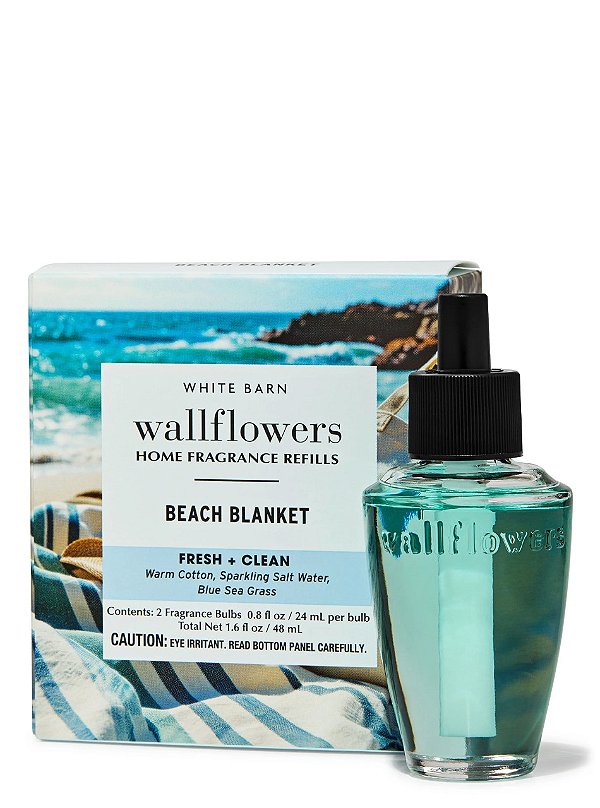 Kit com 2 Refis de Fragrância para Ambiente, Wallflowers, Beach Blanket, Bath & Body Works
