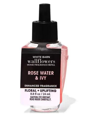 Refil de Fragrância para Ambiente, Rose Water & Ivy, Wallflowers, Bath & Body Works