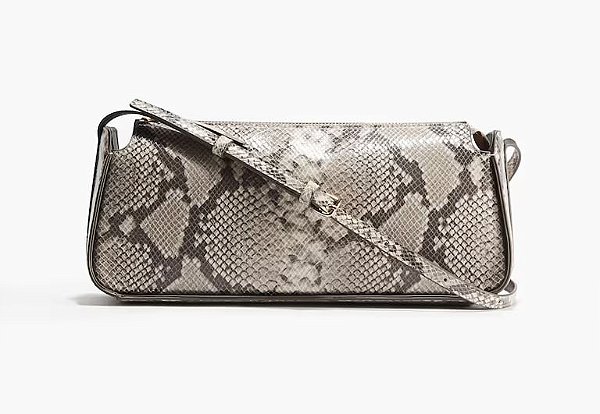 Bolsa de Ombro Compacta, Estampa Snakeskin Greige, H&M
