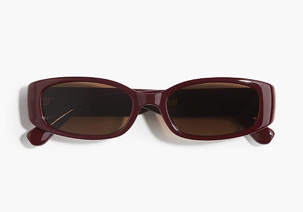 Óculos de Sol Retangular, Burgundy, H&M