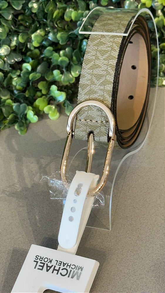 Cinto Feminino, Verde Monograma, Tamanho G, Michael Kors
