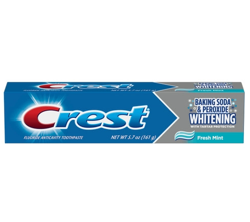 Creme Dental Clareador, Baking Soda & Peroxide Whitening Fresh Mint, 161g, Crest