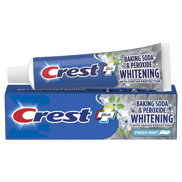 Creme Dental Clareador, Baking Soda & Peroxide Whitening Fresh Mint, 68g, Crest
