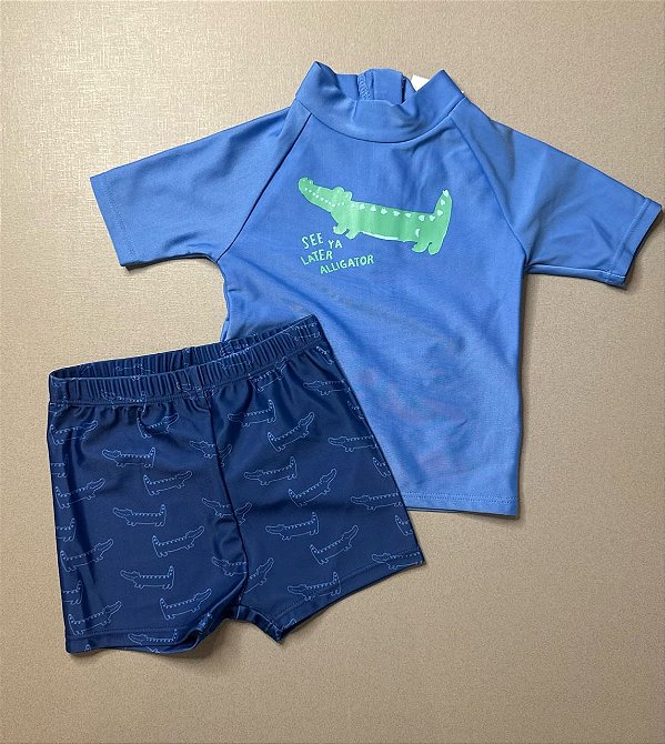 Conjunto Piscina Infantil, Blusa Manga Curta e Shorts com Proteção UV, Primark