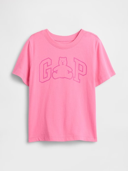 Camiseta Infantil Logo Urso, Rosa, GAP