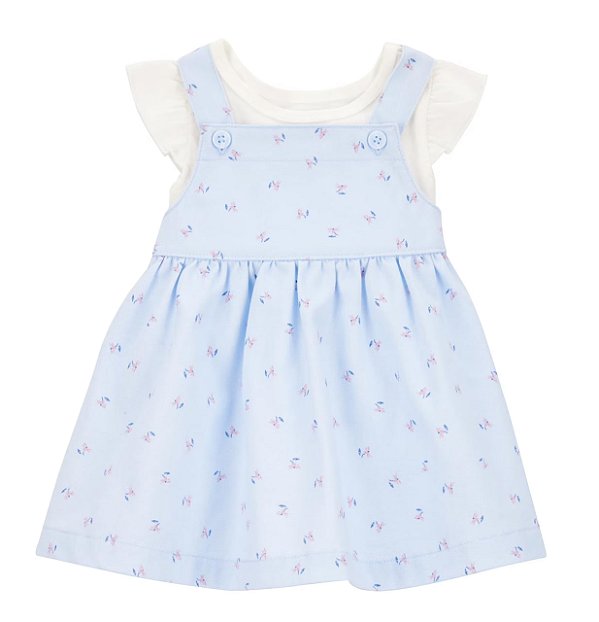 Conjunto Bebê 2 Peças, Blusa e Jardineira Vestido Azul Libélula, Child of Mine by Carter’s