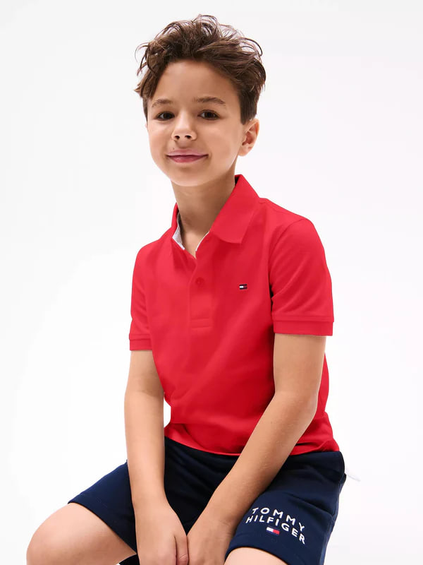 Camiseta Polo Infantil, Vermelha, Tommy Hilfiger