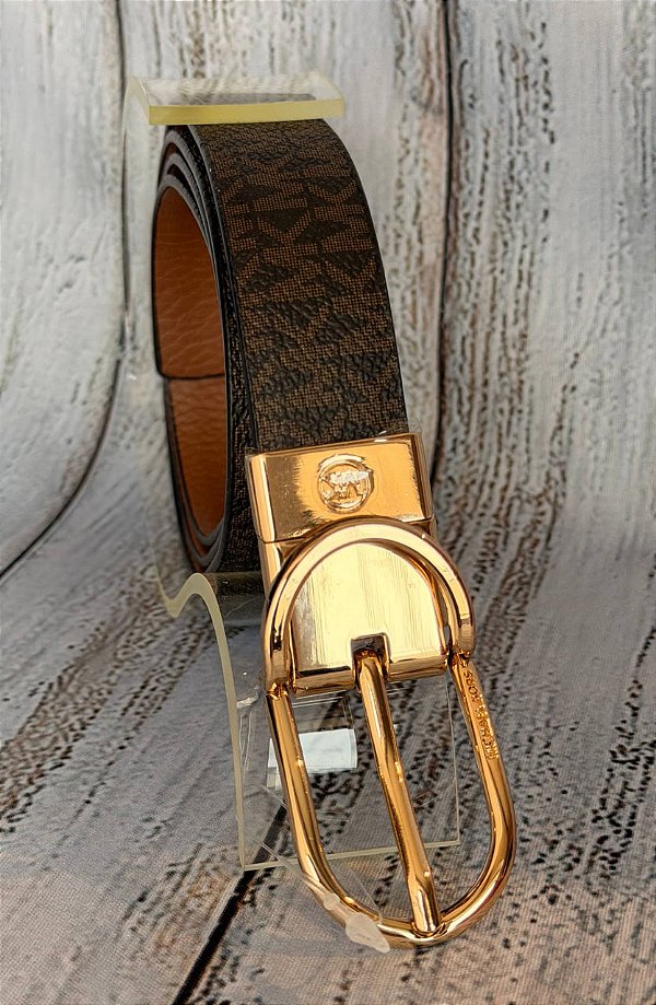 Cinto Reversível, Monograma Marrom e Caramelo, Michael Kors