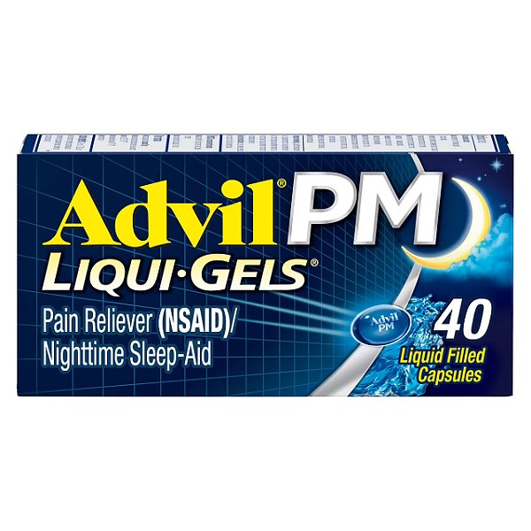 Analgésico e Indutor do Sono Noturno, Advil PM Liqui-Gels, 40 Cápsulas Líquidas, Advil