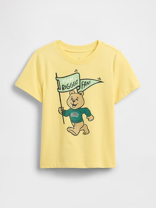 Camiseta Infantil Manga Curta, Amarela, Urso Brannan, Gap