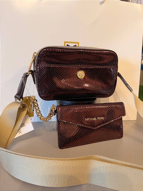 Bolsa Tiracolo 2 em 1, Maisie Small Pebbled Camera Bag, Oxblood, Michael Kors
