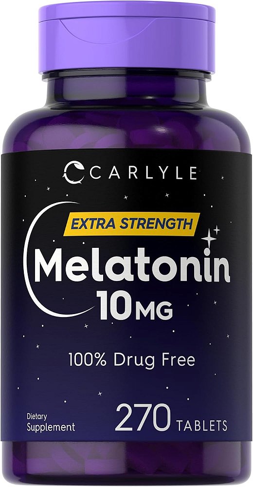 Melatonina L-Theanine, 10 mg, Extra Forte, 270 Tabletes, Carlyle