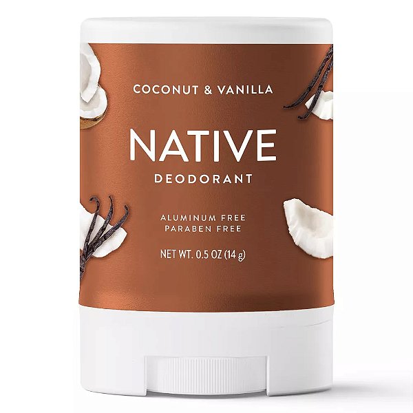Mini Desodorante Sem Alumínio, Coconut e Vanilla, 14g, Native