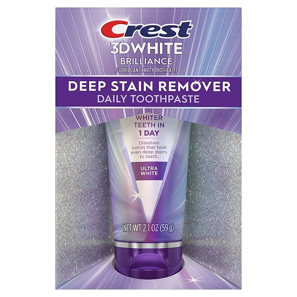 Creme Dental, 3D White Brilliance Deep Stain Remover Ultra White, 59g, Crest