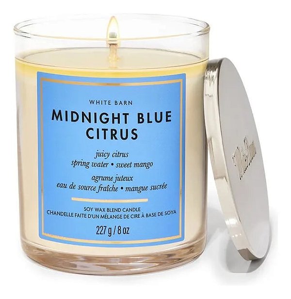 Vela Perfumada 1 Pavio, Midnight Blue Citrus, 227g, Bath & Body Works