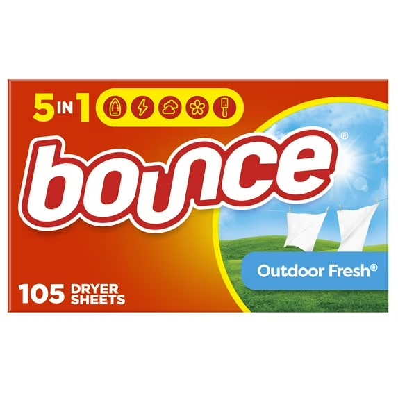Lenços para Secadora, Outdoor Fresh Dryer Sheets, 105 Unidades, Bounce