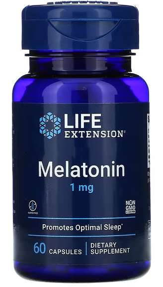 Melatonina, 1 mg, 60 Cápsulas Vegetarianas, Life Extension