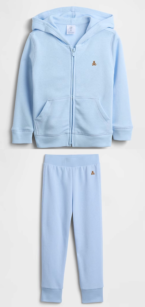 Conjunto de Moletom, Urso Brannan, Azul Claro, Gap