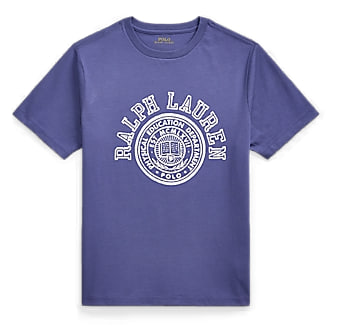 Camiseta Logo Infantil, Azul Claro e Branco, Polo Ralph Lauren