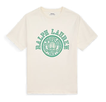 Camiseta Logo Infantil, Off-White e Verde, Polo Ralph Lauren