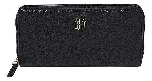 Carteira Feminina com Logo, Preta, Tommy Hilfiger