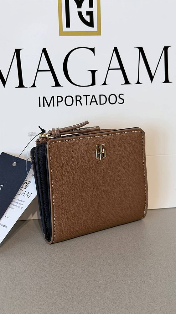 Carteira Compacta Feminina, Caramelo, Tommy Hilfiger