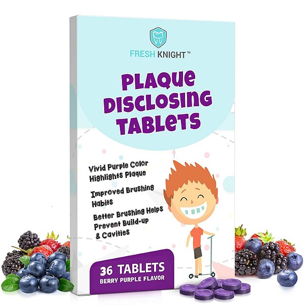 Tabletes Reveladores de Placa, Plaque Disclosing Tablets, 36 Unidades, Fresh Knight