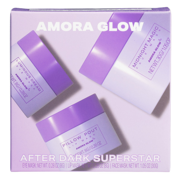 Kit Skincare Noturno, After Dark Superstar Set, 3 Unidades, Amora Glow