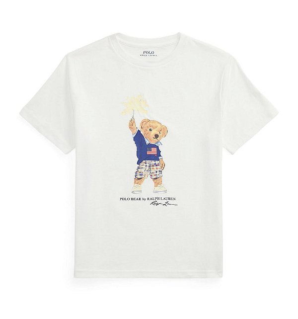 Camiseta Infantil Polo Bear,  Branca, Polo Ralph Lauren