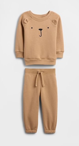 Conjunto de Moletom Bebê, Marrom, Urso Brannan, GAP